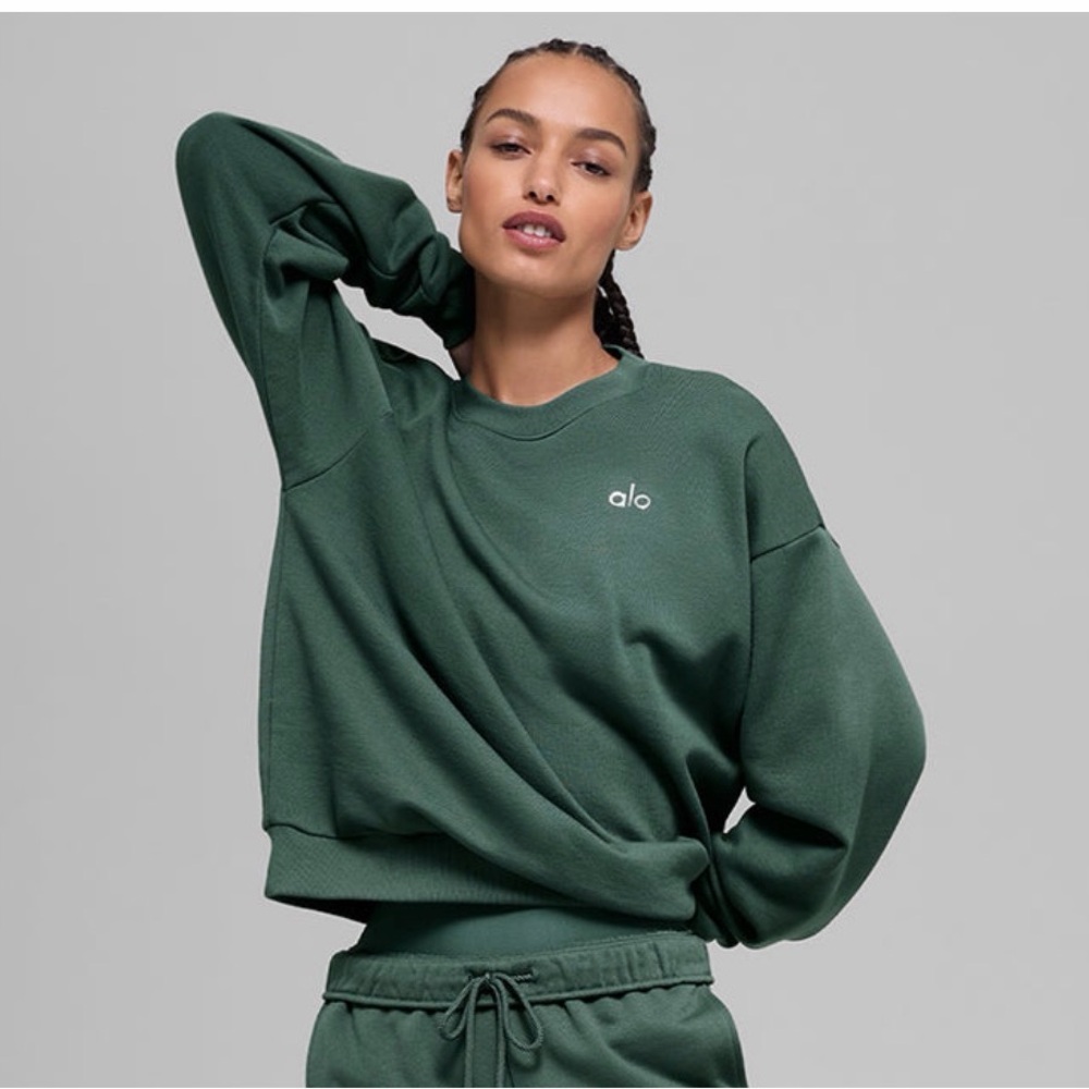 Alo Accolade clover Green Crewneck Sweatshirt - Picture 2 of 2